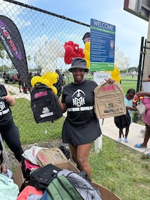WEDR 99Jamz WHQT Hot105 Hollywood Brown Day Backpack Drive (7/12)