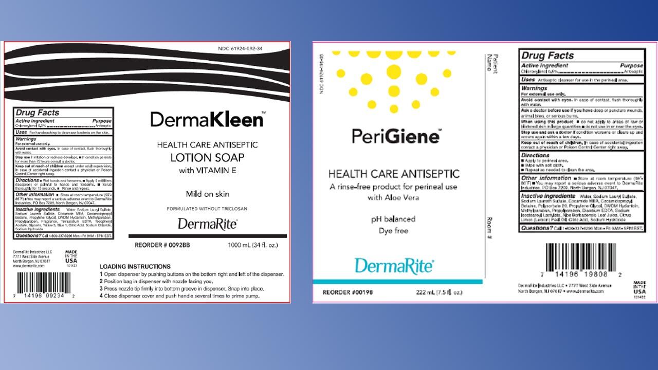 DermaRite product labels