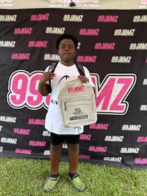 WEDR 99Jamz WHQT Hot105 Hollywood Brown Day Backpack Drive (7/12)